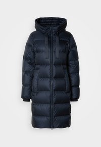 COAT WITH HOOD WELT POCKETS - Pūkinis paltas - deep blue sea