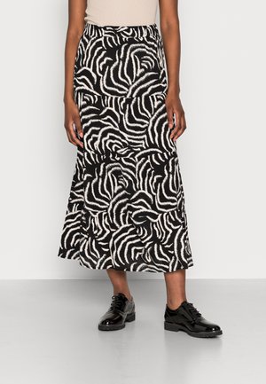 SKIRT VOLANT FEMININE - Áčková sukně - black