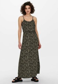 ONLY GEMUSTERTES TRÄGER - Maxi ruha - toasted coconut