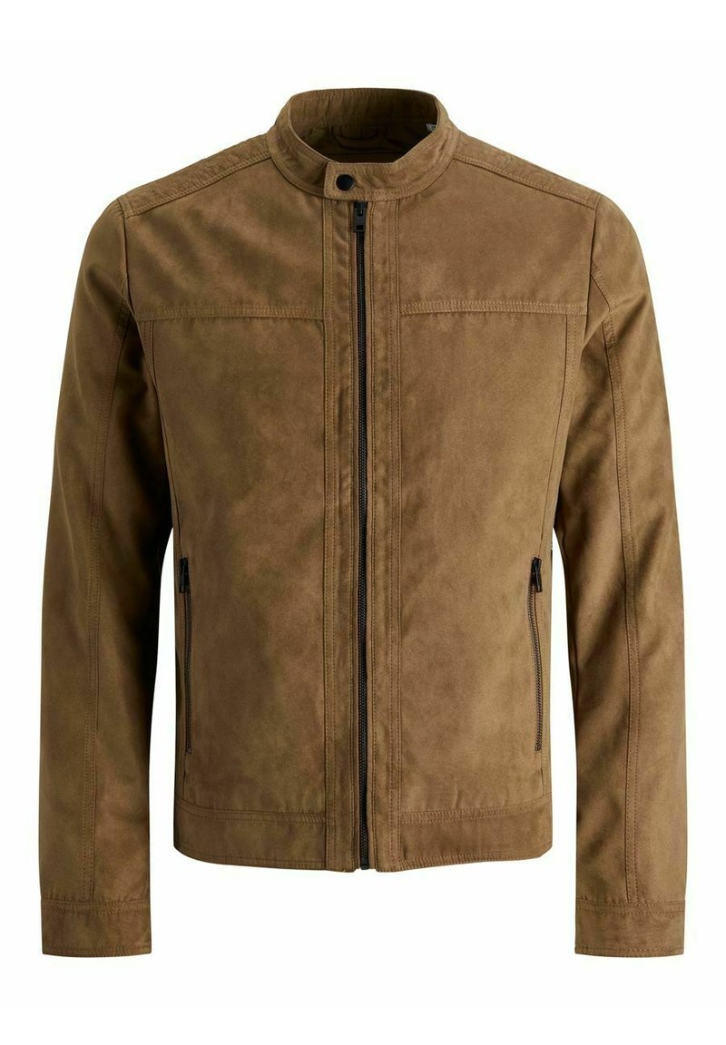 Herren Leichte Jacken | Jack & Jones JJEWARNER NOOS Kunstlederjacke cognac/beige - FI07077 Herren Leichte Jacken | Jack & Jones JJEWARNER NOOS Kunstlederjacke cognac/beige - FI07077