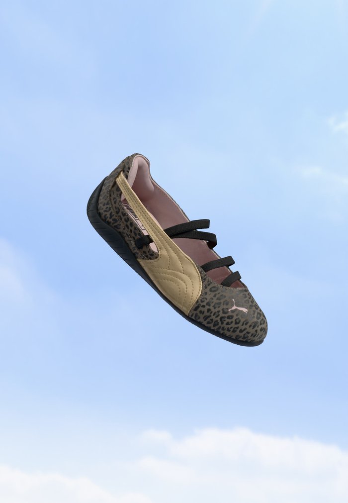 PUMA SPEEDCAT LEOGIRL UNISEX - Ankle strap ballerina shoes - matte bronze/gold-coloured