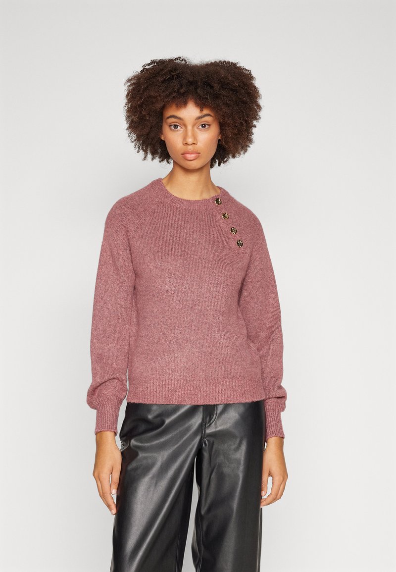 Desires Kasia O-Neck Pullover | Yellow For Women UK | Autumn Ladies Jumpers | Size XS Jersey Con Cuello Redondo, Amarillo Albaricoque Dorado, Mujer