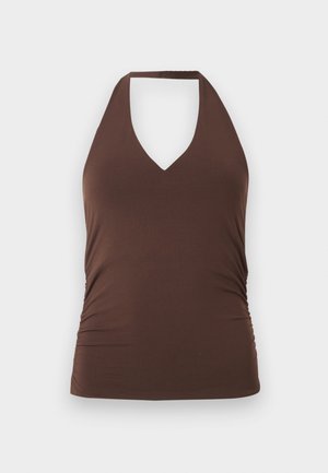 Pieces, PCMELLY HALTERNECK - Débardeur - hot fudge