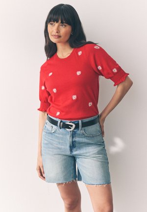 Next Printtipaita - red flower print