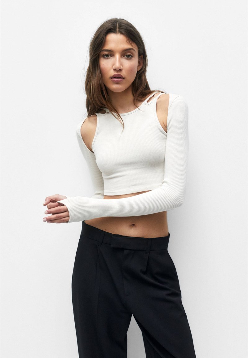 PULL&BEAR CROP WITH ARM WARMERS Longsleeve sand/beige Zalando.nl