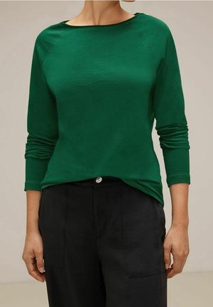 Street One, T-shirt à manches longues - metallic green
