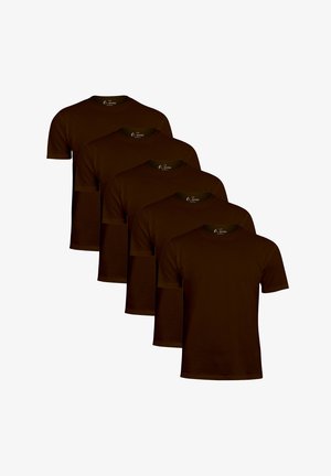 Cotton Prime 5ER PACK O NECK TEE - T-Shirt basic - braun