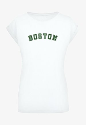 Merchcode, BOSTON - Nyomott mintás póló - white