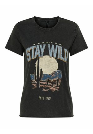 ONLY, ONLLUCY REG S/S TOP JRS NOOS - Camiseta estampada - black 1