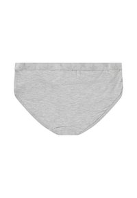 Grijze katoenen slip met een gladde afwerking, voorzien van een tailleband met sterpatroon en een naadloos ontwerp.