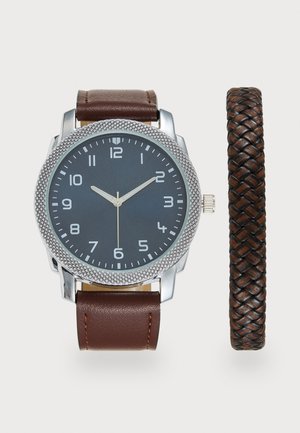 SET - Orologio - silver-coloured/brown