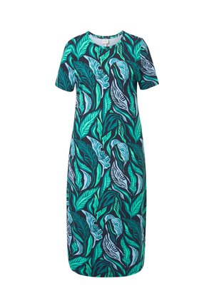 Ulla Popken DSCHUNGEL RUNDHALS HALBARM - Robe longue - black