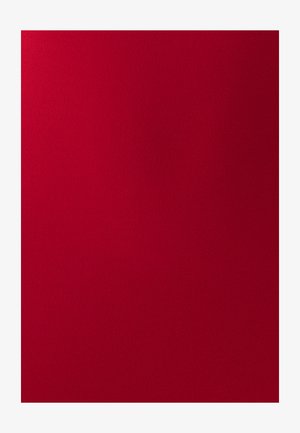 Tessuto rosso con una superficie liscia e opaca, caratterizzato da un colore uniforme e privo di motivi o dettagli visibili.