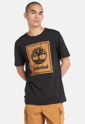 Timberland SHORT SLEEVE TEE - T-shirts print - black wheat boot