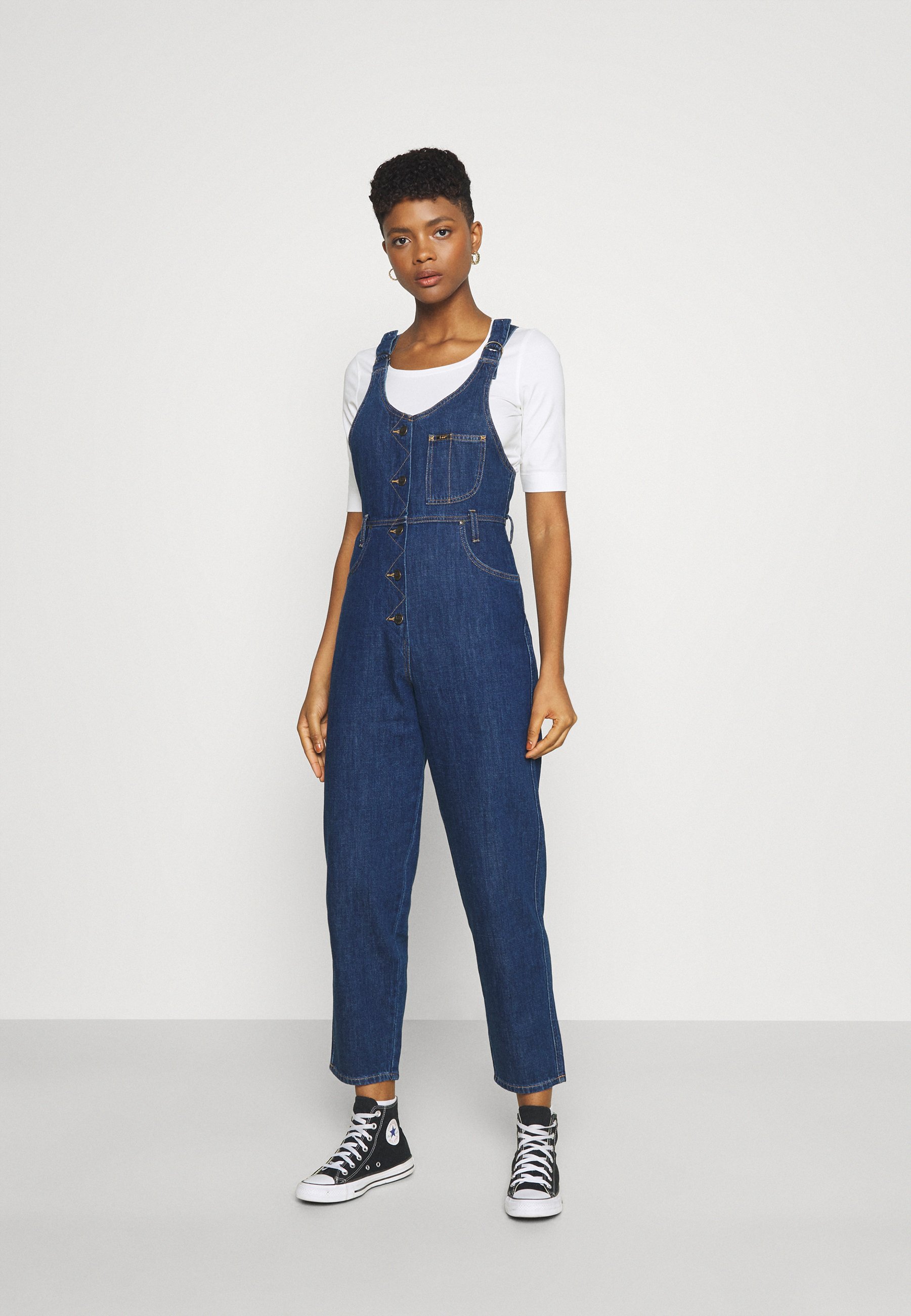Lee MOM BIB - Dungarees - rinse/blue 