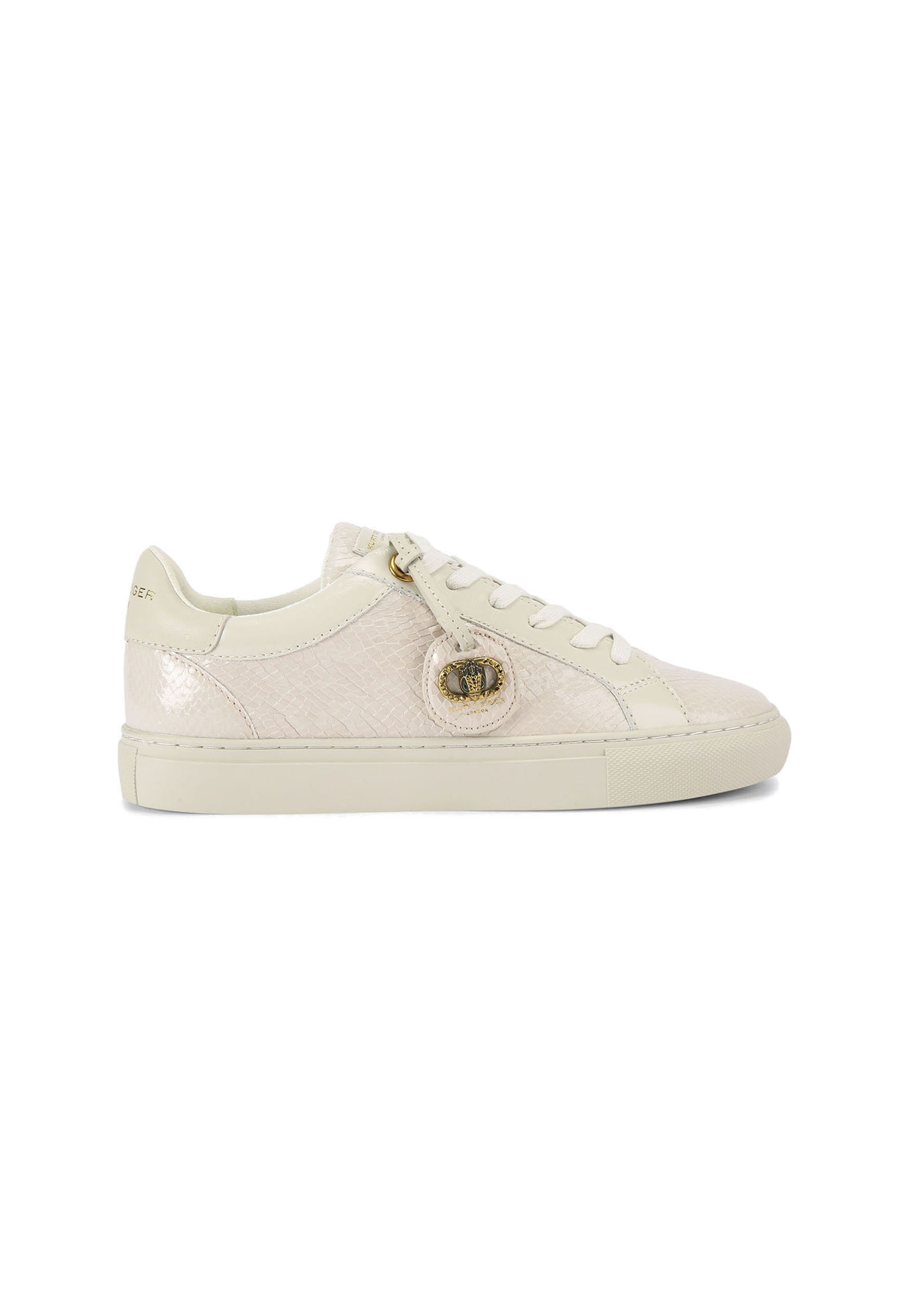 kurt geiger white and gold trainers