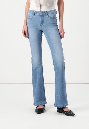 ONLWAUW SPARKLE  - Flared jeans - medium blue denim