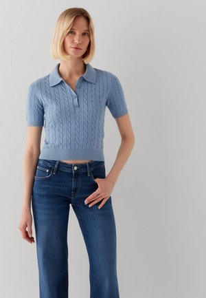 Mavi, MAVI SWEATERS POLO COLLAR SWEATER - Poloshirt - ashley blue