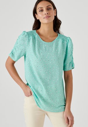 Damart MANCHES BOUFFANTES - Blouse - vert pois