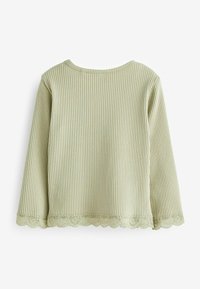 Next LONG SLEEVE LACE TRIM RIB T-SHIRT - Bluză cu mânecă lungă - green