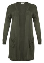 Cardigan Femme Kaffe Curve - Manches Longues Léger - Longueur Genou - 50% Viscose, 50% Acrylique