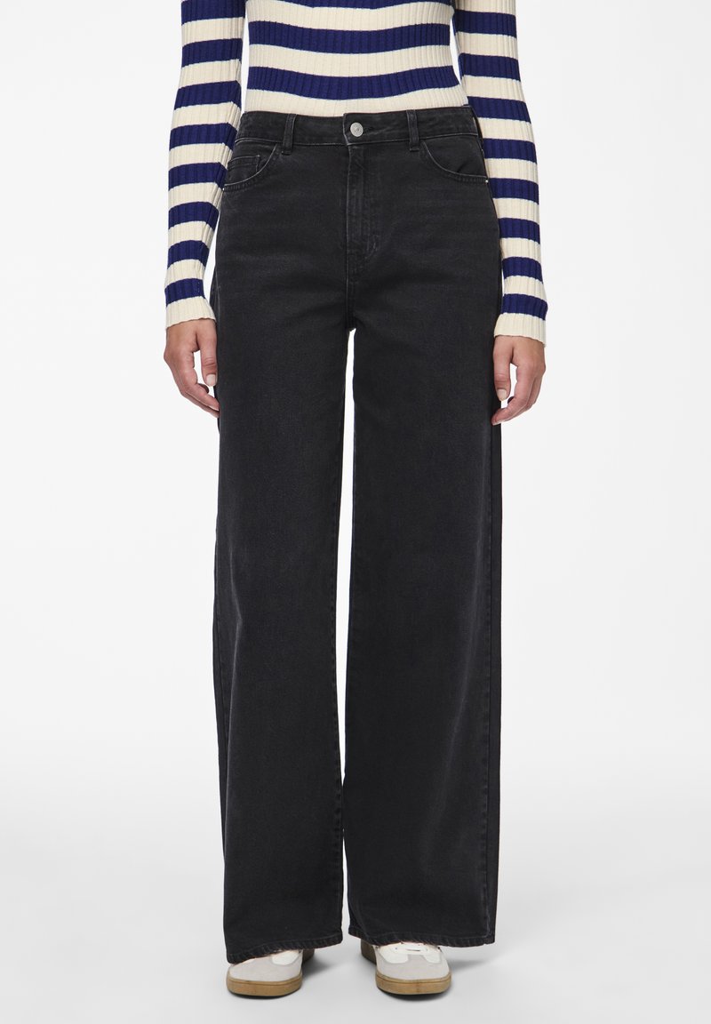 Pieces PCSELMA - Flared jeans - black denim