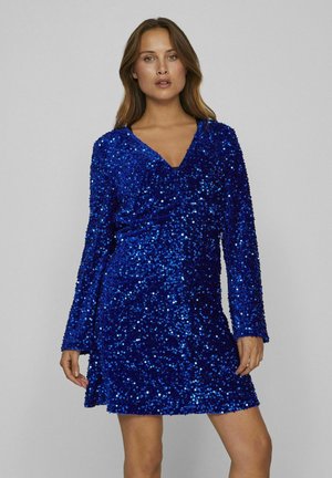 KURZ PAILLETTEN - Cocktailklänning - navy blazer