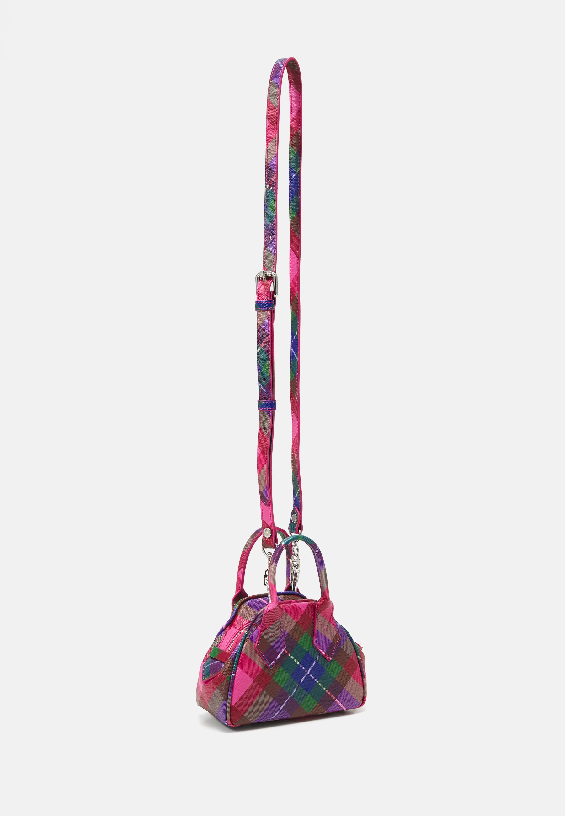 Vivienne Westwood MINI YASMINE - Handbag - candy tartan/pink Vivienne Westwood MINI YASMINE - Handbag - candy tartan/pink