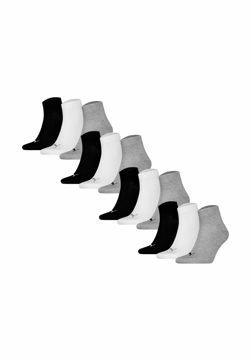 Puma UNISEX QUARTER 12ER PACK LOGO - Calcetines - grau schwarz weiß