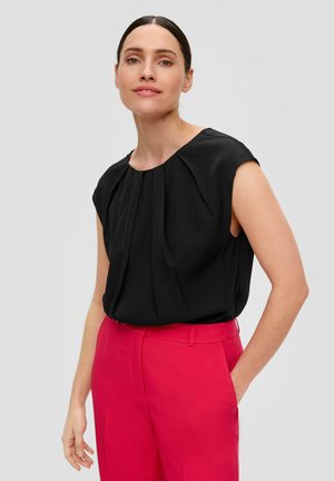 s.Oliver BLACK LABEL, MIT FALTEN-DETAIL - Blouse - schwarz
