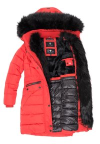 Navahoo Paula - Cappotto invernale - rot mit schwarzem fell