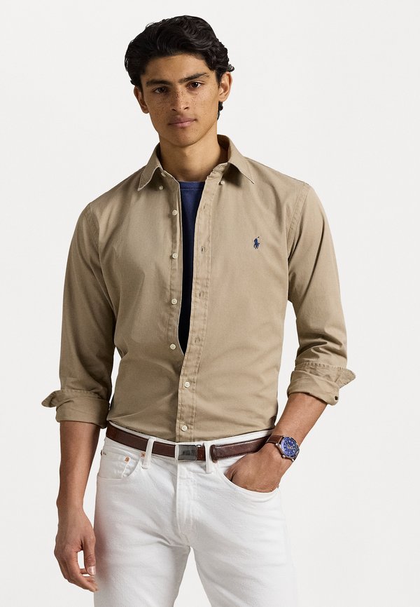 CUSTOM FIT TWILL SHIRT - Shirt - beige