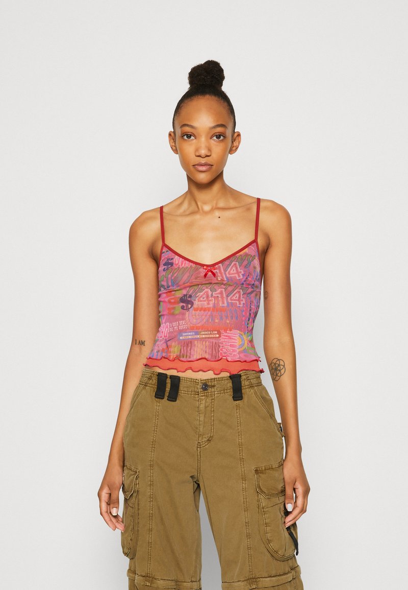 Jaded London DOUBLE LAYER VINTAGE CAMI WITH RIBBON Top multi