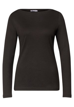 Street One, LANGARM SHIRT MIT U-BOOT-AUSSCHNITT - T-shirt à manches longues - black coffee