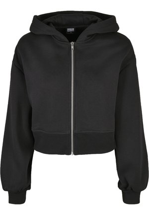 SHORT - Zip-up sweatshirt - black