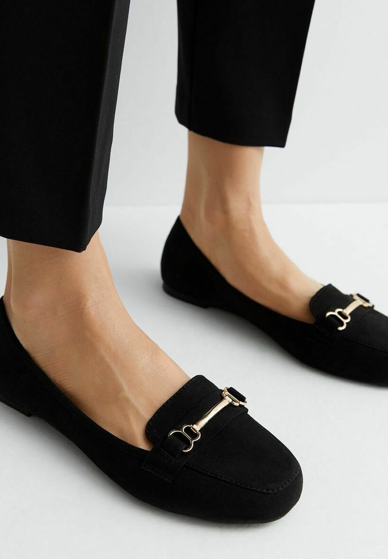 New Look Wide Fit WIDE FIT SUEDETTE BAR Slipins black/svart