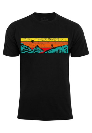 MIT BERGEN LETS HIKING - Print T-shirt - schwarz