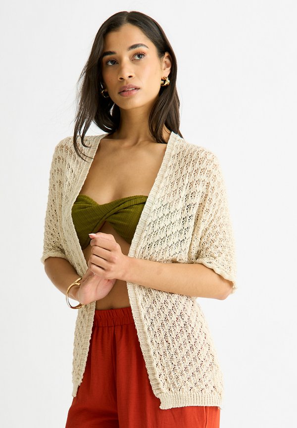 Strickjacke - beige