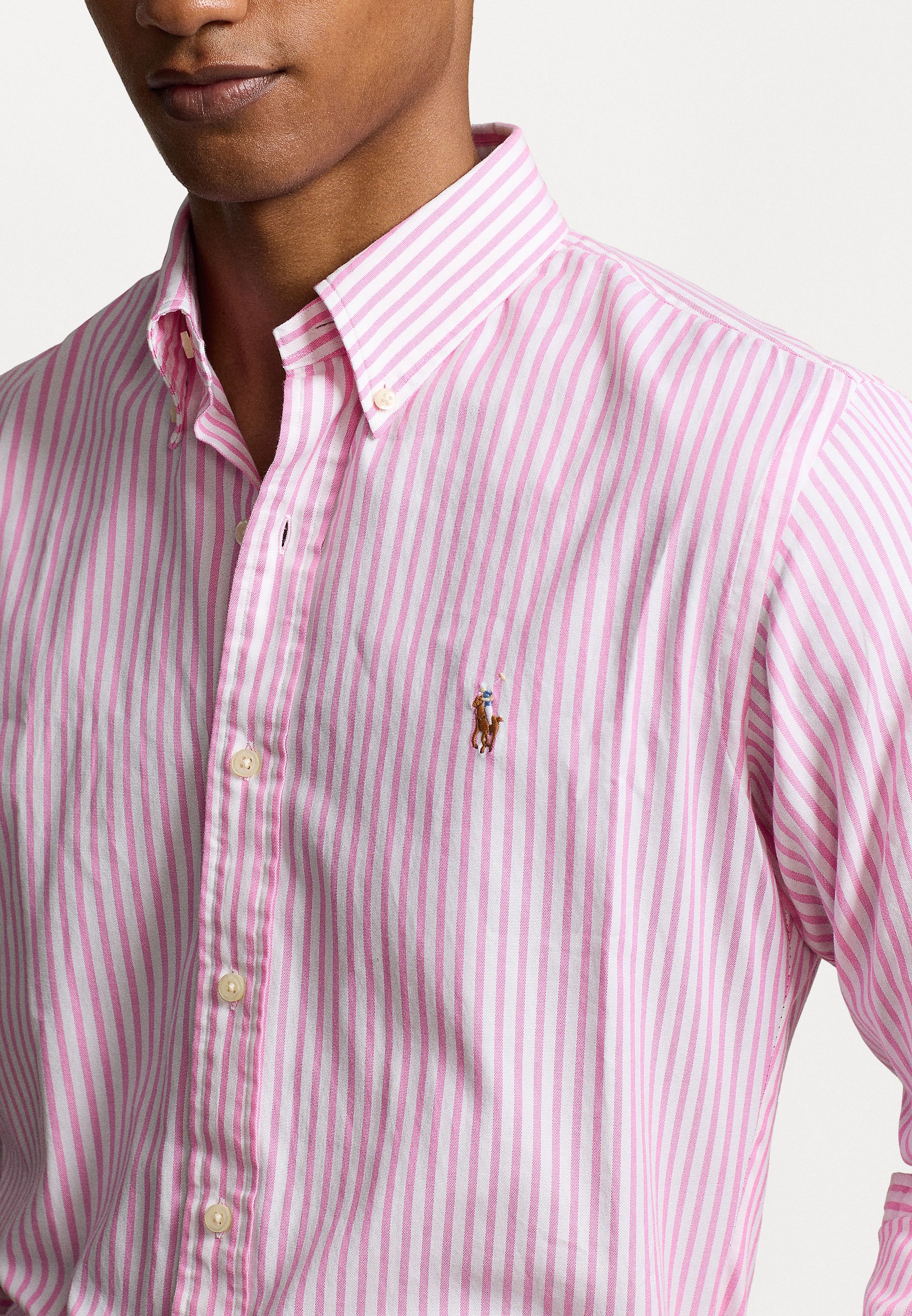 Ralph Lauren Classic Fit ピンクストライプシャツ XL 古着 90s Ralph