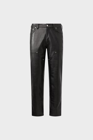 Calvin Klein Jeans, EXCLUSIVE REGULAR STRAIGHT LEG TROUSERS FAUX LEATHER CARPENTER  - Панталони - black