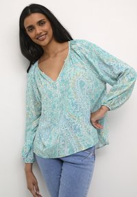 Cream CRCASSIA - Camicetta - turquoise small paisley