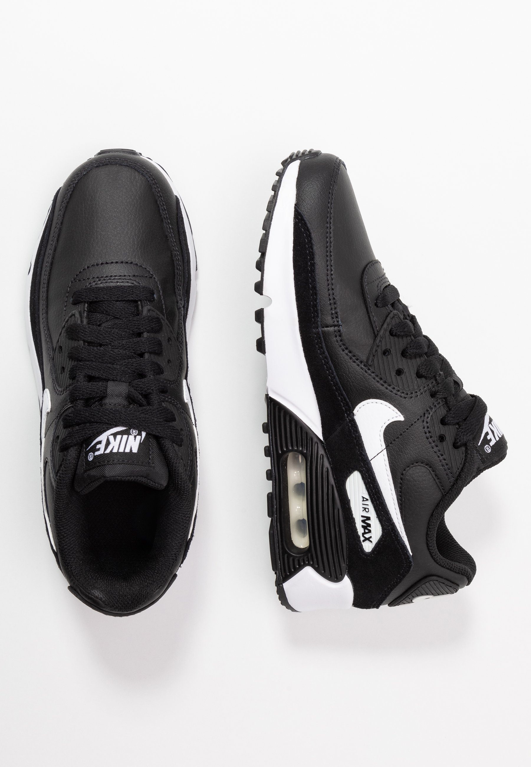 Nike Chaussures Air Max 90 Cuir - Noir/Blanc Enfant