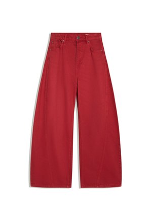 Bershka, STRAP BARREL - TROUSERS - Wide Leg - red