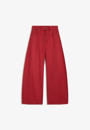Bershka, STRAP BARREL - TROUSERS - Wide Leg - red