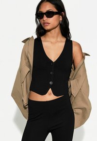 Bershka - Bodywarmer - black Miniatuurafbeelding 1