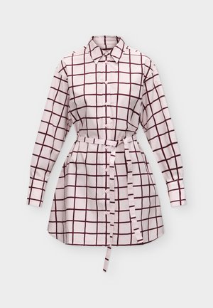 Marimekko, KUVITELMA ISO RUUTU - Skjortekjole - light pink/wine red