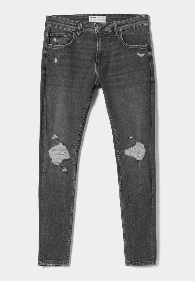 Bershka Jeans Skinny Fit donkergrijs gemêleerd