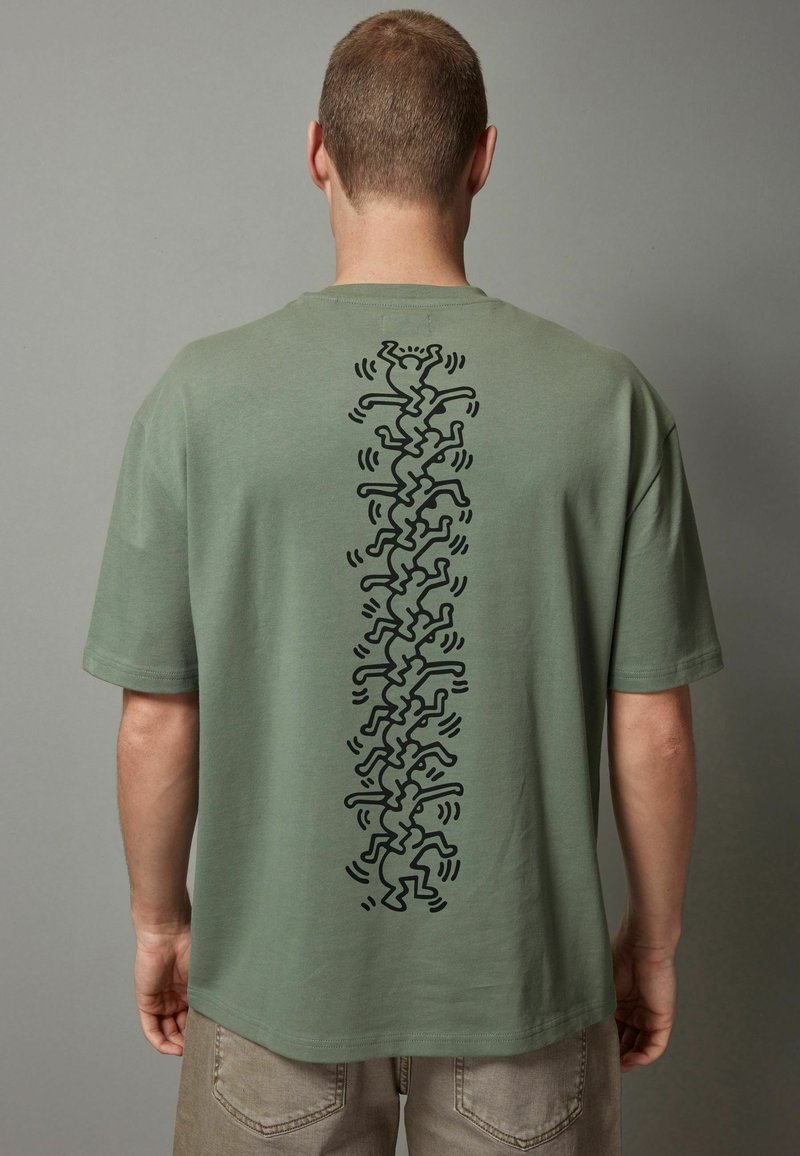 Next HOKUSAI THE GREAT WAVE LICENSE STANDARD - Marškinėliai su spaudiniu - green keith haring