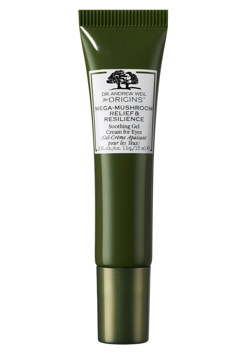 Grønn klemmetube med plastoverflate, sølvhette og hvit etikett som beskriver produktnavn og beskrivelse i svart tekst.