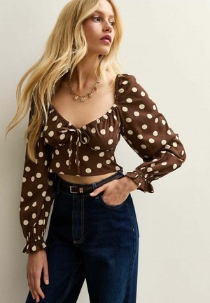 POLKA DOT MILKMAID  - Long sleeved top - brown pattern